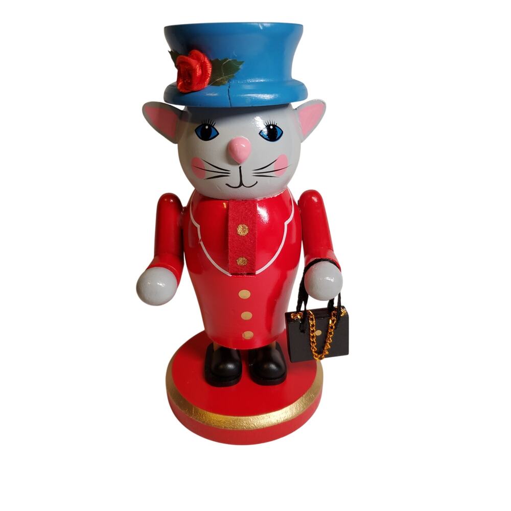 Wooden Nutcracker Mouse Figurine - 7.5"